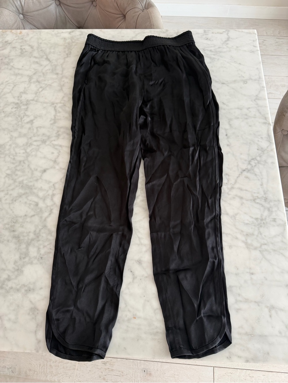 Zara Blk Satin Jogger Pants